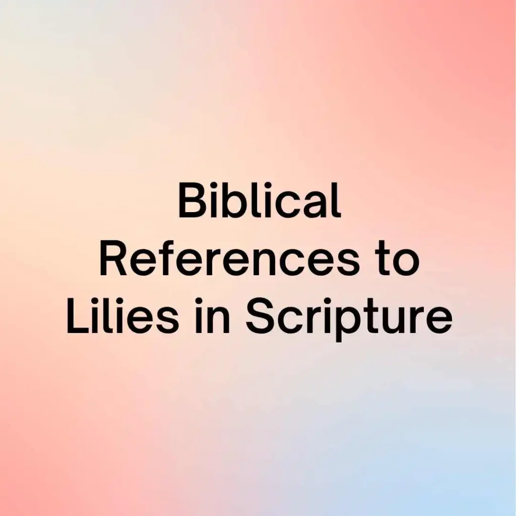 Biblical References to Lilies in Scripture