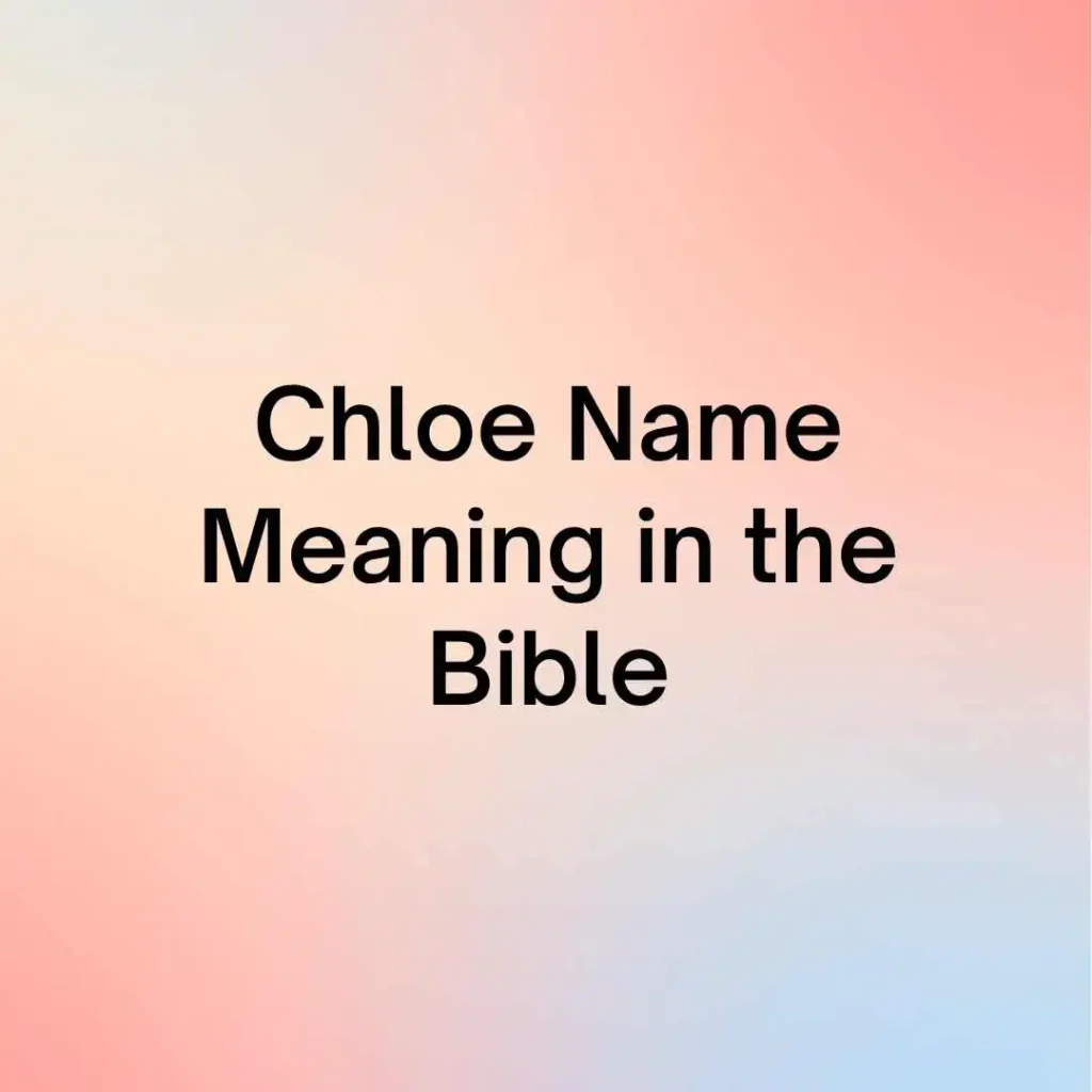 Chloe Name Meaning in the Bible
