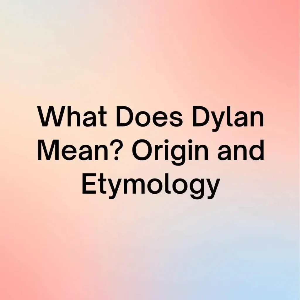 What Does Dylan Mean? Origin and Etymology
