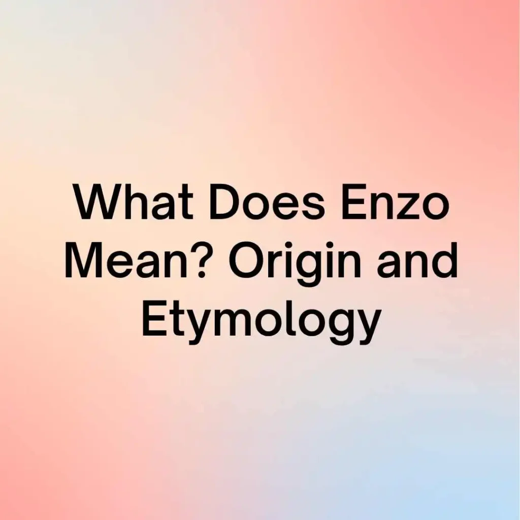What Does Enzo Mean?   