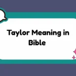 Taylor Meaning in Bible